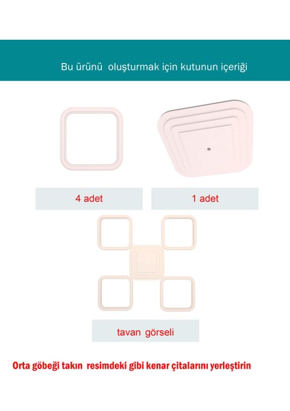 Lamba Tavan Göbeği MODÜLER-KARE-EGIMLI-DÜZ-5-PARÇA-56CM fırsatları