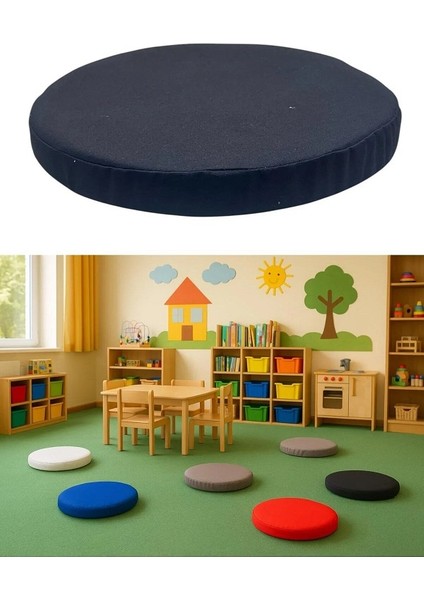 Anaokulu Kreş Aktivite Minderi, Bahçe, Dekor, Sandalye Minderi 40X5 cm Yuvarlak Minder