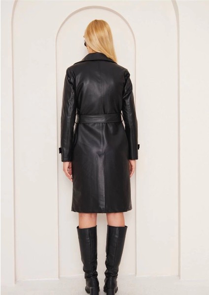 Düğmeli Uzun Deri Kaban modelleri