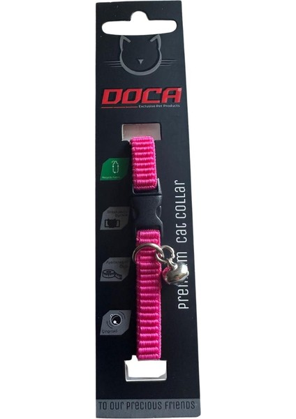Lastikl Kedi Boyun Tasması 1,2 * 18-38 cm Neon Pembe