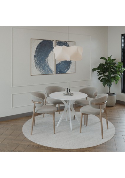 90X90CM Yuvarlak Masa Beyaz Mutfak Masası-Balkon Masası Pera Model Özel Kesim 1. Sınıf Mdf Kenarlar Lake Boyalı (Sadece Masa Gönderimi Yapılmaktadır)