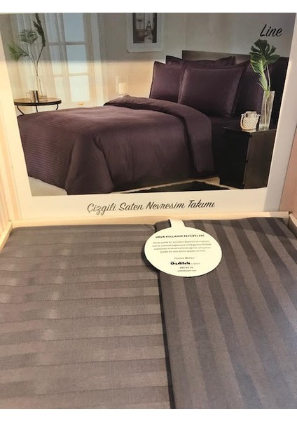 Nevresim Takımı Saten Pamuk Çift Kişilik Antrazıt fiyatları