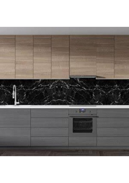 Siyah Mermer Desenli Yapışkanlı Kaplama Kağıdı 5 Metre indirimleri