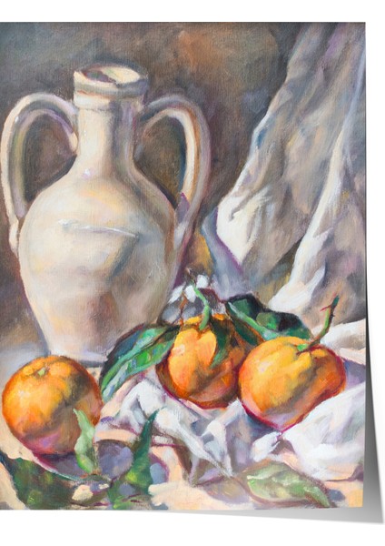 Çerçevesiz Poster, Meyve ve Sürahi Natürmort Tablo, Mutfak Dekoru Poster No: 113526