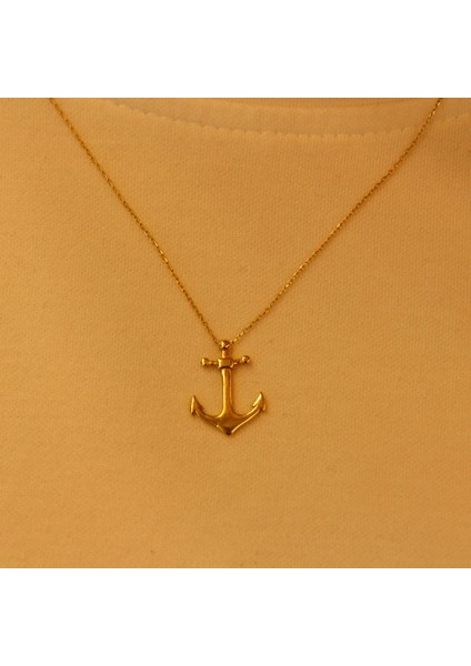 14 Ayar Altın Çapa Kolye