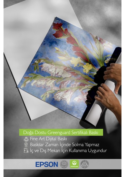 Çerçevesiz Poster, Vazo Içinde Canlı Çiçekler, Salon Dekoru Poster No: 113521