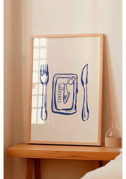 Ahşap Çerçeveli Tablo, Piknik Eskizi, Mutfak Dekoru Poster No: 113737 fiyatları