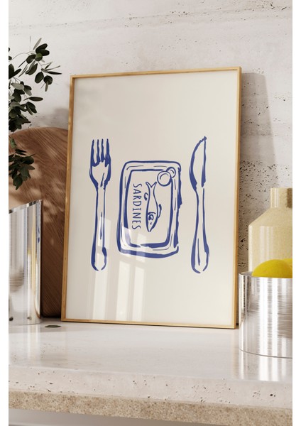 Ahşap Çerçeveli Tablo, Piknik Eskizi, Mutfak Dekoru Poster No: 113737 fırsatları