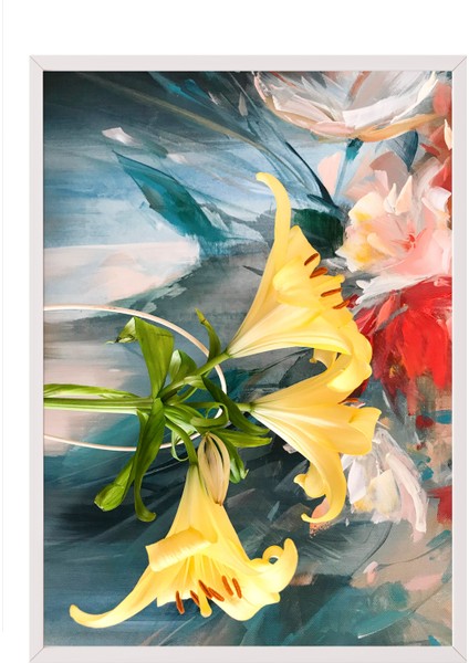 Beyaz Çerçeveli Tablo, Doğanın Dansı, Salon Dekoru Poster No: 113535