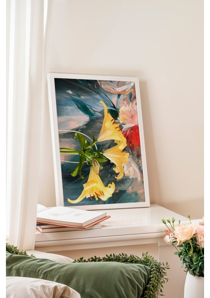 Beyaz Çerçeveli Tablo, Doğanın Dansı, Salon Dekoru Poster No: 113535 fiyatları