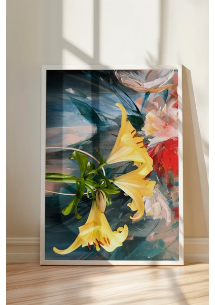 Beyaz Çerçeveli Tablo, Doğanın Dansı, Salon Dekoru Poster No: 113535 modelleri