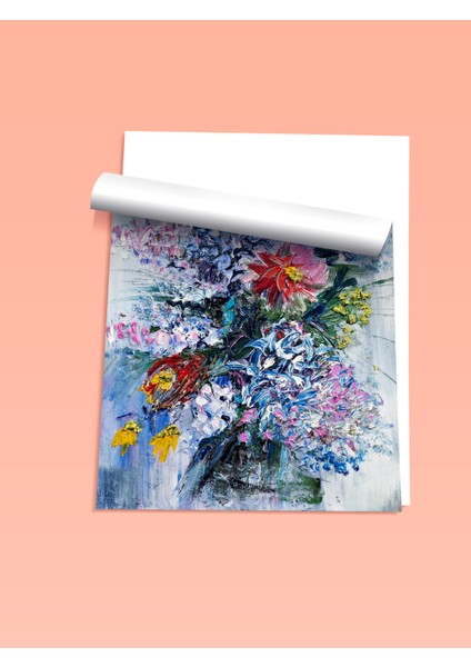 Çerçevesiz Poster, Mor Çiçek Demeti Detaylı Tablo, Salon Dekoru Poster No: 113544 fiyatları