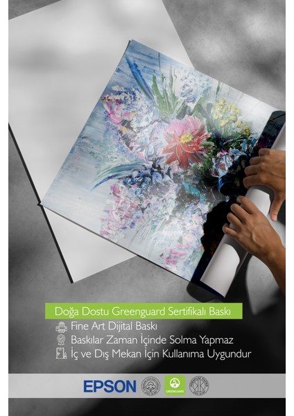 Çerçevesiz Poster, Mor Çiçek Demeti Detaylı Tablo, Salon Dekoru Poster No: 113544