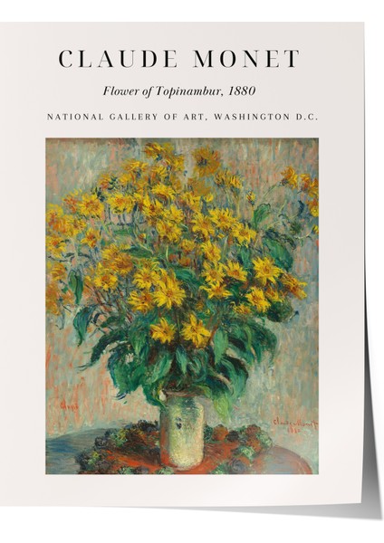 Çerçevesiz Poster, Claude Monet Sarı Çiçek Tablosu, Salon Dekoru Poster No: 113560