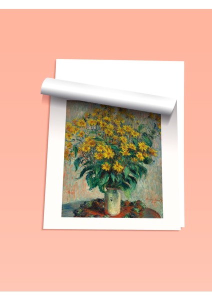 Çerçevesiz Poster, Claude Monet Sarı Çiçek Tablosu, Salon Dekoru Poster No: 113560 fiyatları