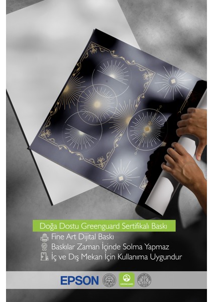 Çerçevesiz Poster, Gökyüzü Geometrisi, Ofis Dekoru Poster No: 113881