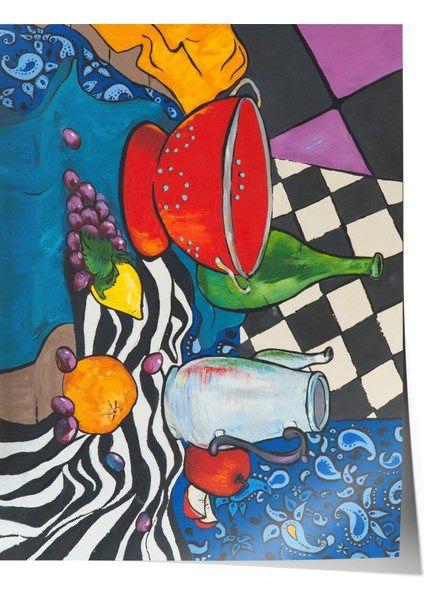 Çerçevesiz Poster, Renkli Soyut Meyve Kompozisyonu, Ofis Dekoru Poster No: 113528