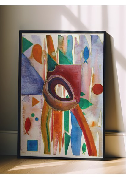 Siyah Çerçeveli Tablo, Renkli Soyut Göz ve Desen Çizimi, Ofis Dekoru Poster No: 113541 fiyatları