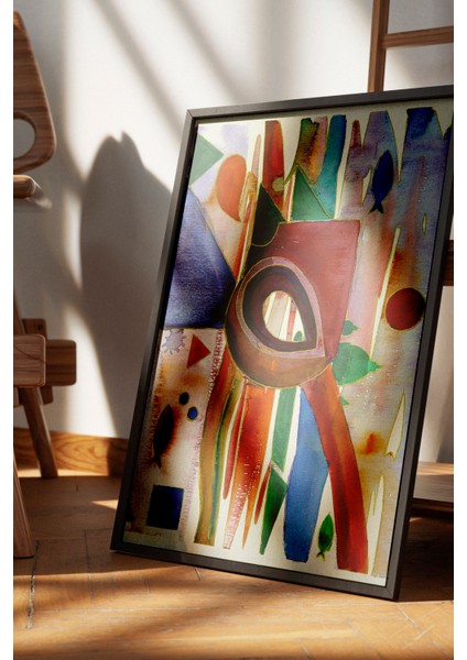 Siyah Çerçeveli Tablo, Renkli Soyut Göz ve Desen Çizimi, Ofis Dekoru Poster No: 113541 fırsatları