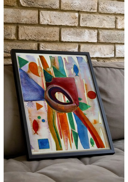 Siyah Çerçeveli Tablo, Renkli Soyut Göz ve Desen Çizimi, Ofis Dekoru Poster No: 113541 indirimleri