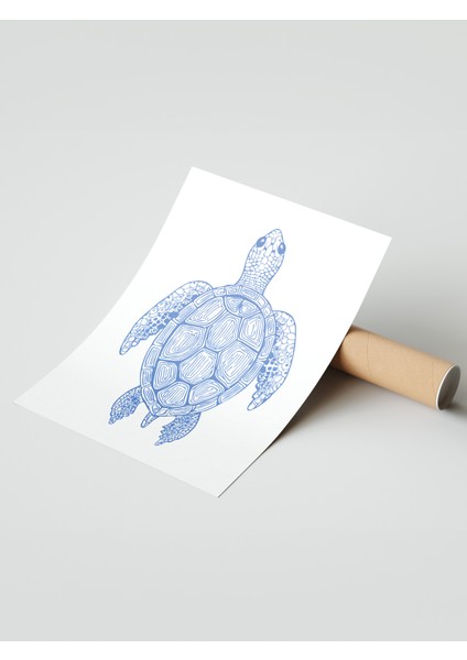 Çerçevesiz Poster, Mavi Deniz Kaplumbağası, Çocuk Odası Dekoru Poster No: 113738 modelleri