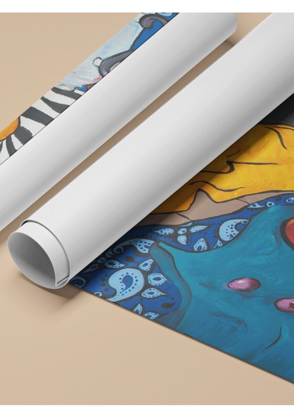 Çerçevesiz Poster, Renkli Soyut Meyve Kompozisyonu, Ofis Dekoru Poster No: 113528 fırsatları