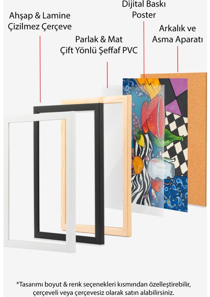 Çerçevesiz Poster, Renkli Soyut Meyve Kompozisyonu, Ofis Dekoru Poster No: 113528 indirimleri