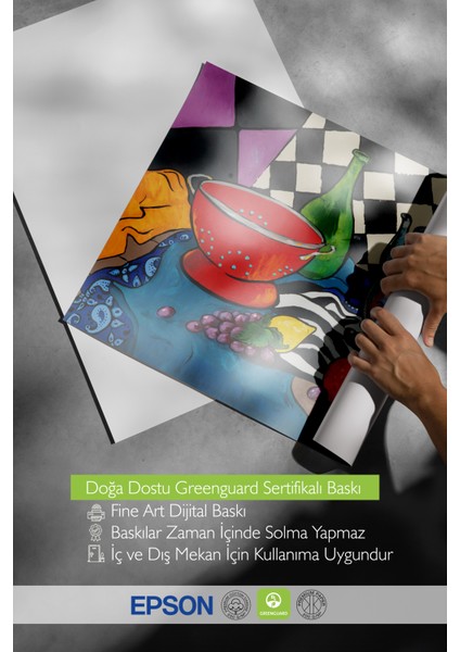 Çerçevesiz Poster, Renkli Soyut Meyve Kompozisyonu, Ofis Dekoru Poster No: 113528