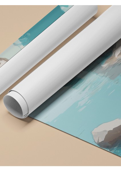 Çerçevesiz Poster, Beyaz Kayık Deniz Üzerinde, Salon Dekoru Poster No: 113798 fırsatları