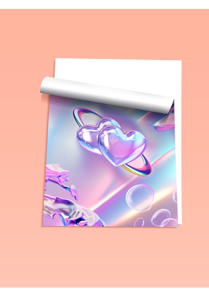 Çerçevesiz Poster, Pastel Kalp Yansıması, Yatak Odası Dekoru Poster No: 114260 fiyatları