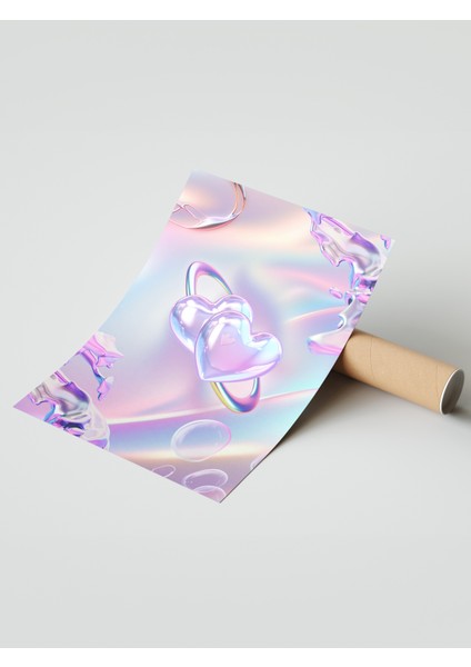 Çerçevesiz Poster, Pastel Kalp Yansıması, Yatak Odası Dekoru Poster No: 114260 modelleri