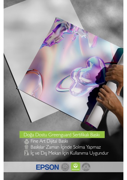 Çerçevesiz Poster, Pastel Kalp Yansıması, Yatak Odası Dekoru Poster No: 114260