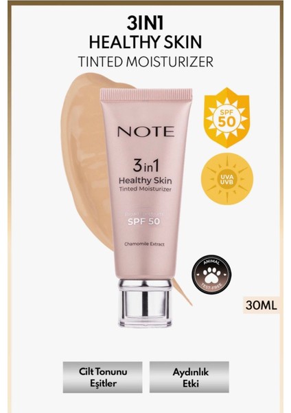 3 In 1 Healthy Skin Tinted Moisturizer Spf 50 Renk Ton Eşitleyici Krem -10 Medium
