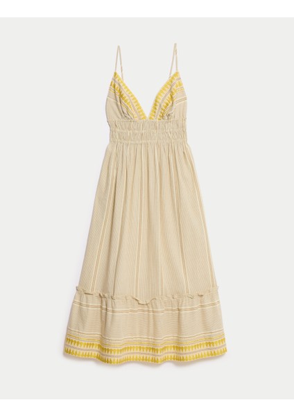 Pamuklu Askılı Midaxi Plaj Elbisesi fiyatları