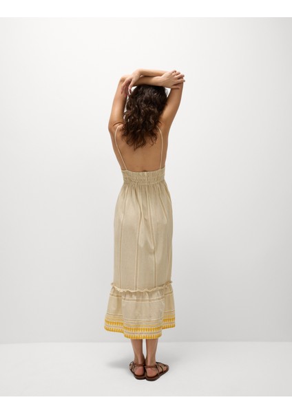 Pamuklu Askılı Midaxi Plaj Elbisesi modelleri