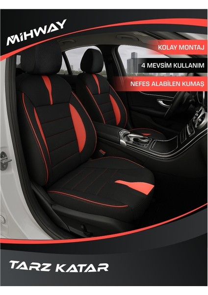 Nissan Note Oto Koltuk Kılıfı Ön Arka Tam Set Mihway Betelgeuse Kırmızı Serisi fiyatları