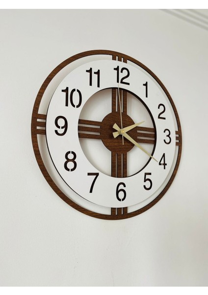 Beyaz Dekoratif Ahşap Hediyelik Sade ve Modern Duvar Saati Pilli Yuvarlak Modern Tr Ahşap 40 x 40 fiyatları