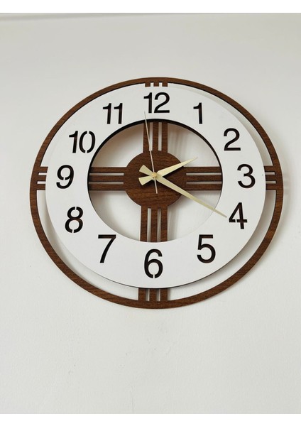 Beyaz Dekoratif Ahşap Hediyelik Sade ve Modern Duvar Saati Pilli Yuvarlak Modern Tr Ahşap 40 x 40 fırsatları