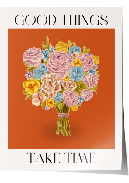 Çerçevesiz Poster, Renkli Çiçek Buketi, Salon Dekoru Poster No: 113504