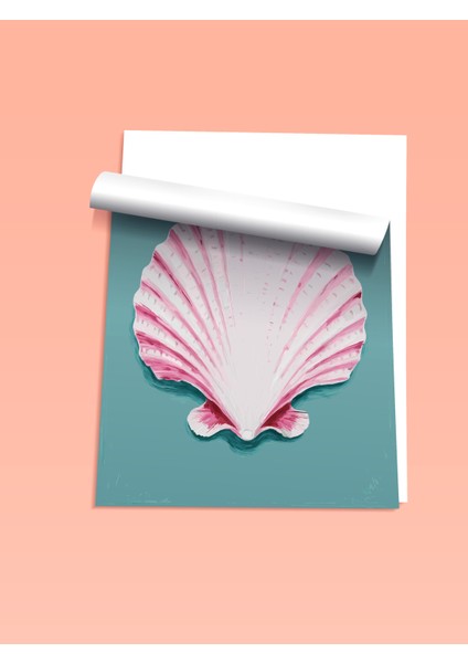 Çerçevesiz Poster, Pembe Deniz Kabuğu Tasarımı, Banyo Dekoru Poster No: 113800 fiyatları