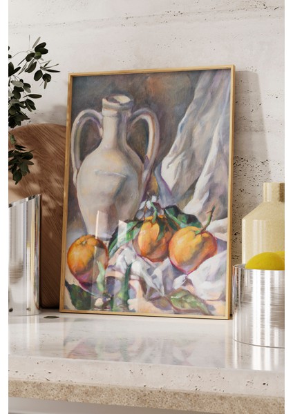 Ahşap Çerçeveli Tablo, Meyve ve Sürahi Natürmort Tablo, Mutfak Dekoru Poster No: 113526 fırsatları