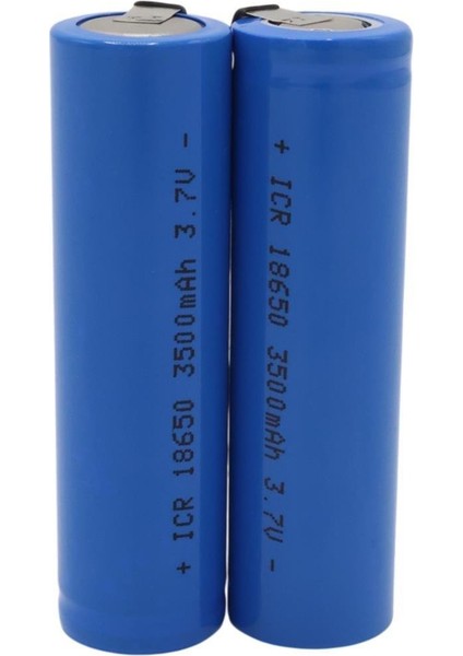 PM-13693 18650 3.7 Volt 3500MAH Şarjlı Lityum Lı-Ion Başlıksız Puntalı Pil (2'lı Paket)
