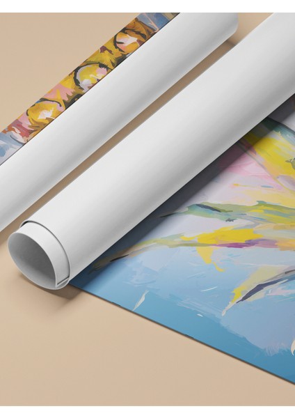 Çerçevesiz Poster, Renkli Ananas Tropik Çizim, Mutfak Dekoru Poster No: 113365 fırsatları