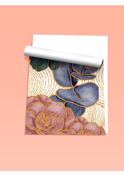 Çerçevesiz Poster, Altın Dokunuşlu Çiçekler, Yatak Odası Dekoru Poster No: 113513 fiyatları