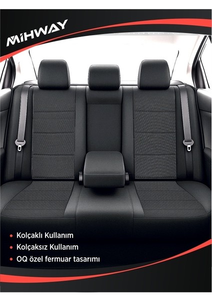 Nissan Navara Oto Koltuk Kılıfı Ön Arka Tam Set Mihway Betelgeuse Kırmızı Serisi