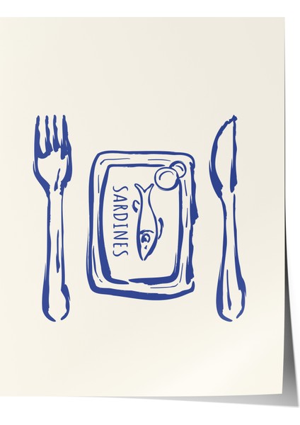 Çerçevesiz Poster, Piknik Eskizi, Mutfak Dekoru Poster No: 113737