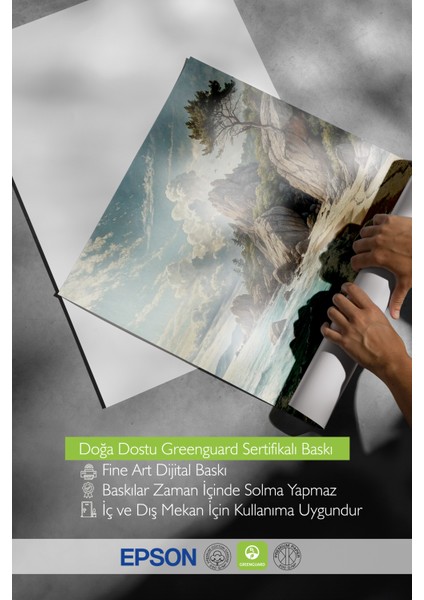 Çerçevesiz Poster, Dalgalar ve Kaya Sahil Manzarası, Salon Dekoru Poster No: 113833