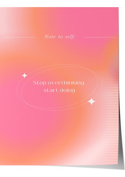 Çerçevesiz Poster, Pembe Tipografik Motivasyon, Ofis Dekoru Poster No: 113863