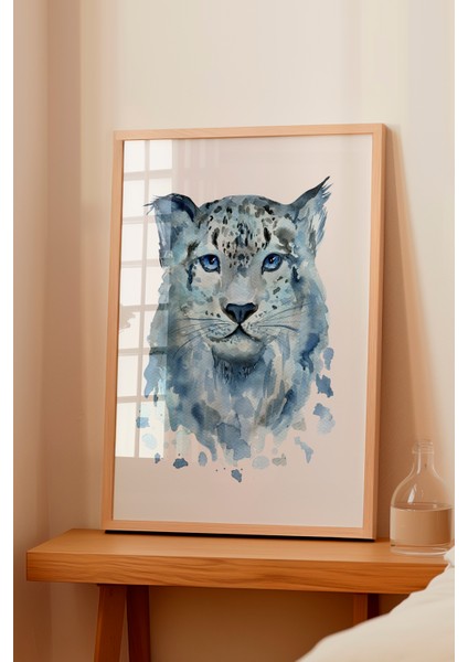 Ahşap Çerçeveli Tablo, Mistik Kar Leoparı, Genç Odası Dekoru Poster No: 113532 fiyatları