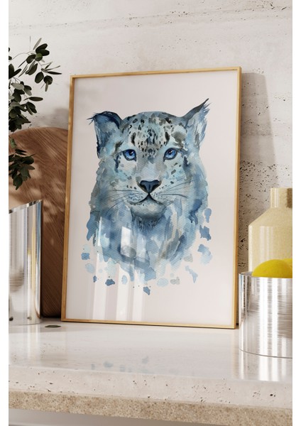 Ahşap Çerçeveli Tablo, Mistik Kar Leoparı, Genç Odası Dekoru Poster No: 113532 fırsatları